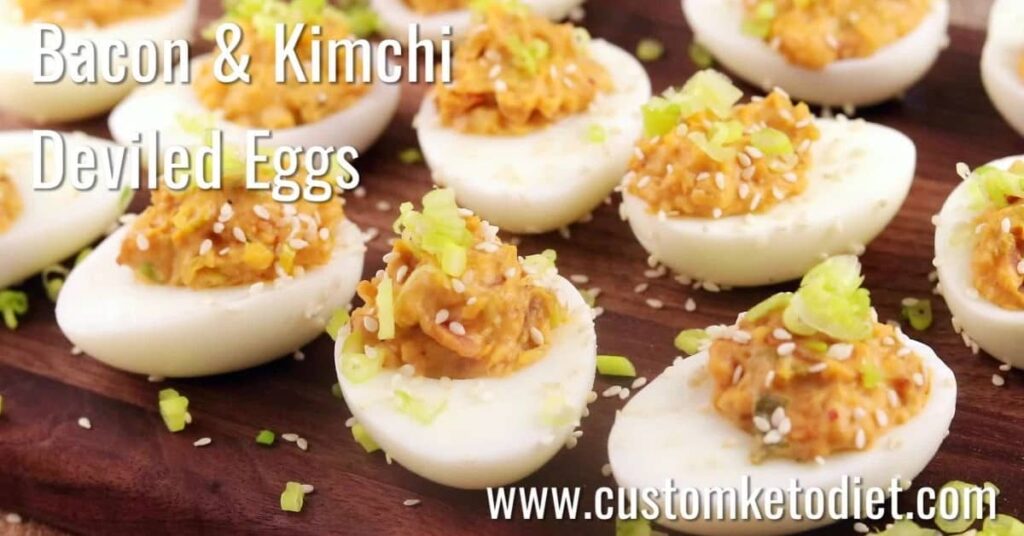 Bacon and Kimchi Deviled Eggs