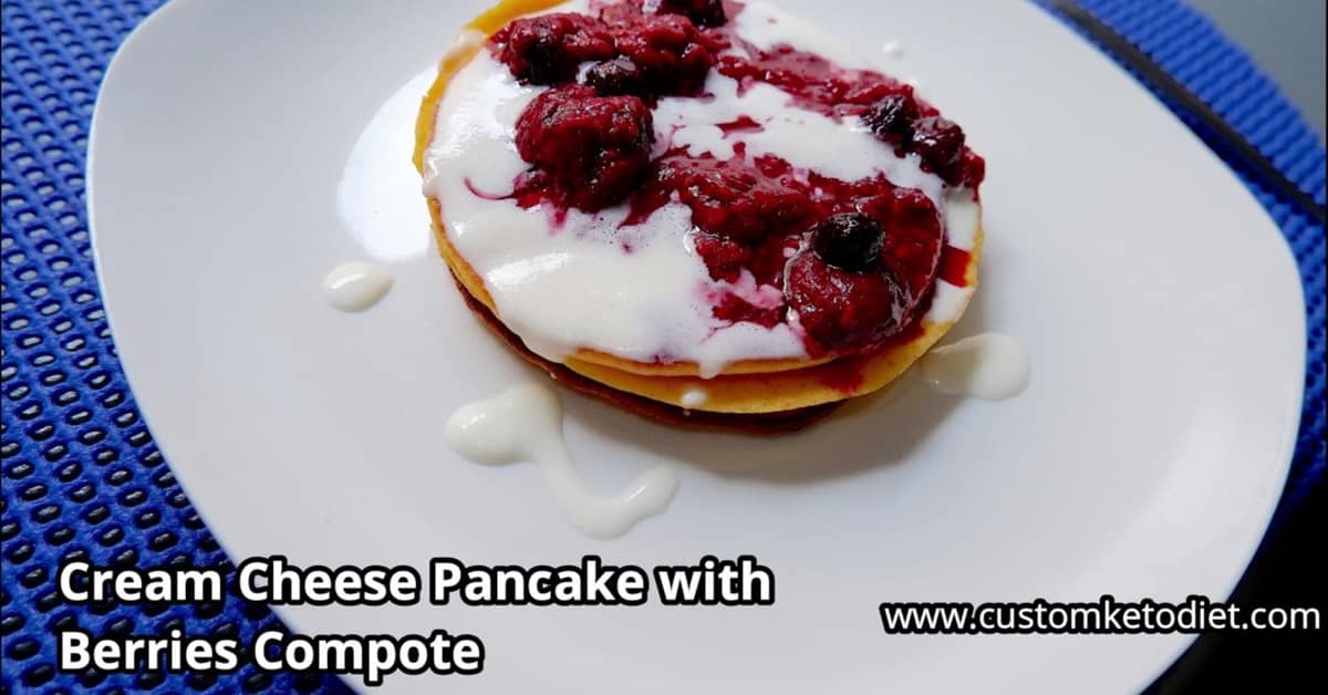 Cream Cheese Pancake With Berries Compote