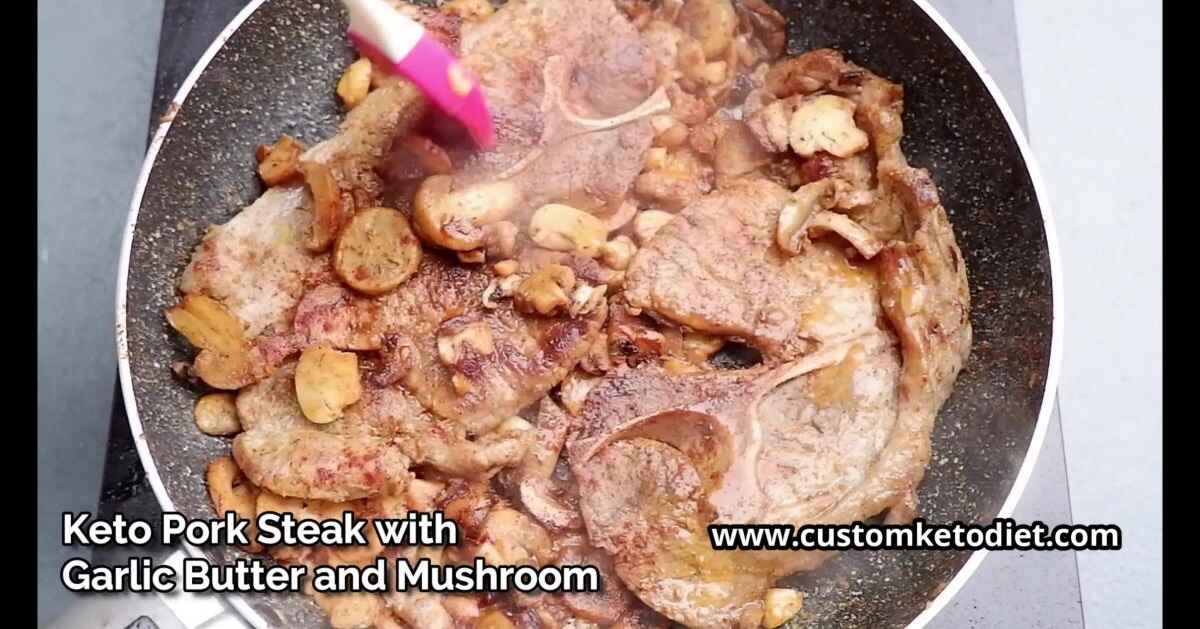 Keto Pork Steak With Garlic Butter and Mushroom