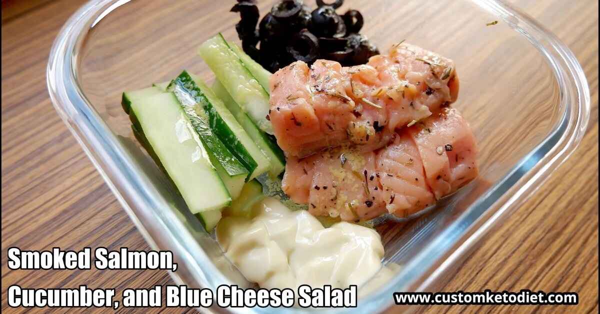 Keto Smoked Salmon, Cucumber and Blue Cheese Salad